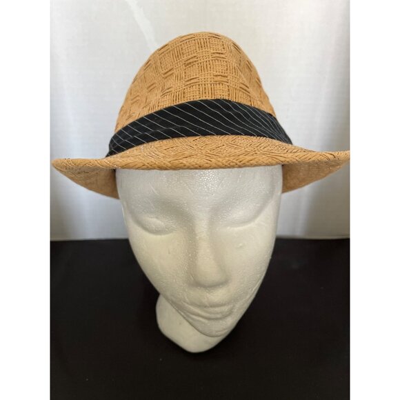 Lady Love Woven Fedora Style Straw Hat, Beach Hat Black Band Cloth Inside - Picture 11 of 13